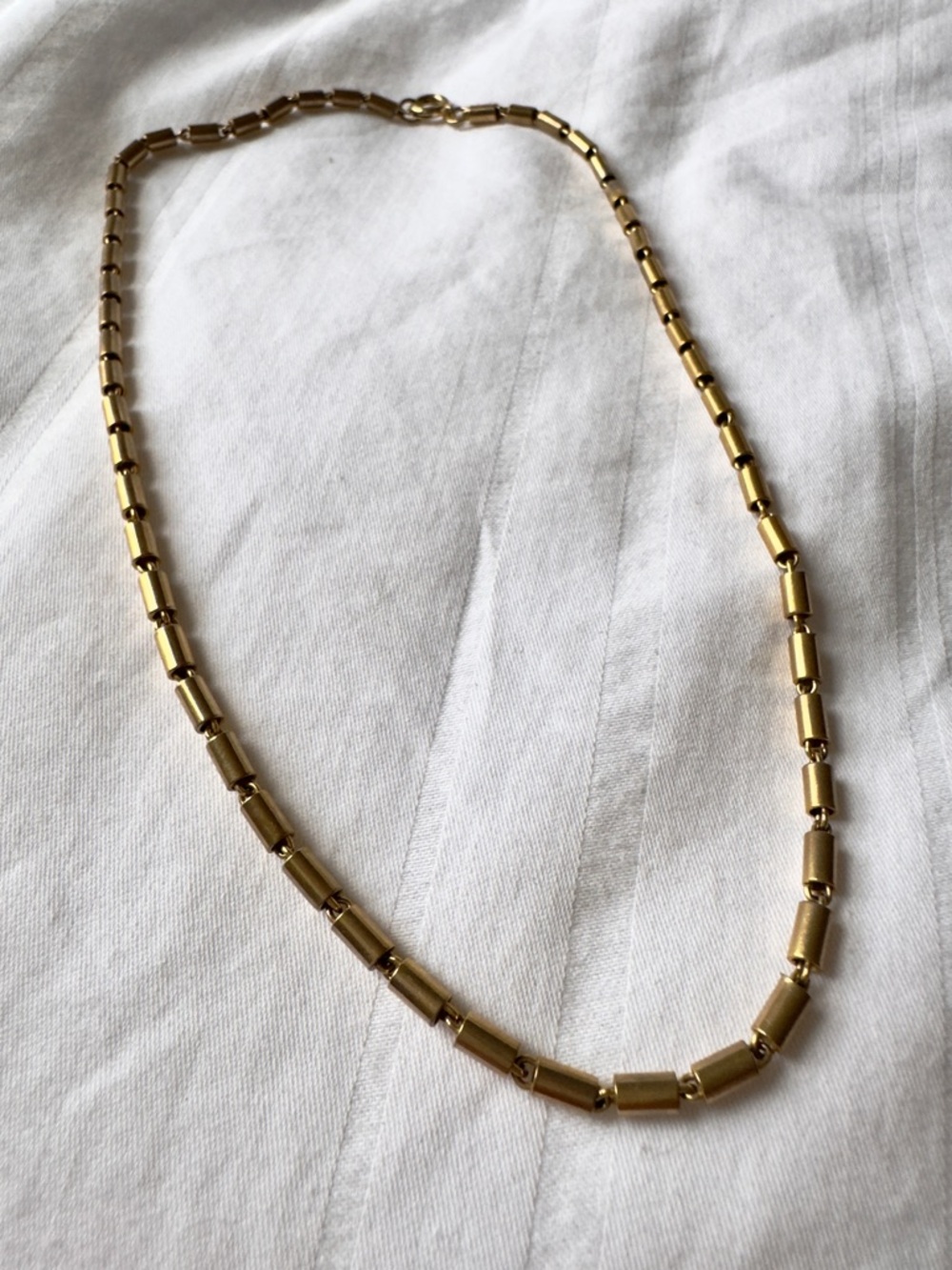 Vintage Brass Tube Chain Choker Necklace - Picture 5 of 5